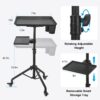 Salon Tray Cart on Wheels, Aluminum Tattoo Tray with Storage Platform, Adjustable Height Service Rolling Tray, Storage Tray Accessory for Salon Spa Dental Use, Rolling Tray Cart - Image 8