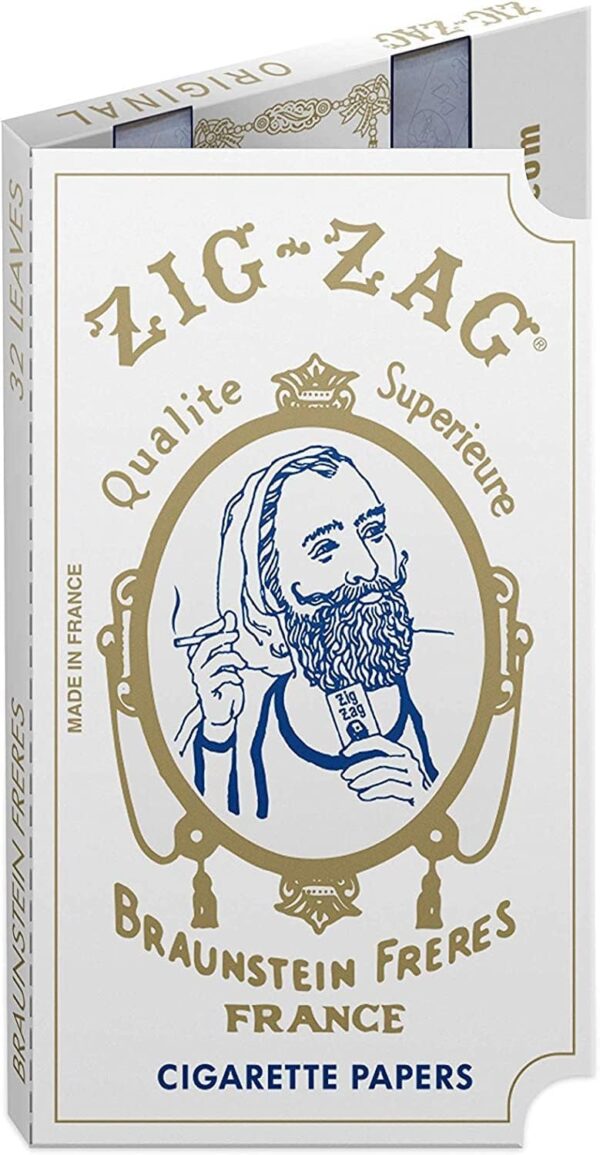 Zig Zag White Single Wide Rolling Papers (32 Leaves per Book) 24pk Display - Image 2