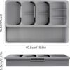 EOOXEKFX Weiliya UNRRZLCA Kitchen Drawer Organizer Tray,Drawer Organiser,Cutlery Tray,Expandable Utensil Tray for Kitchen,Compact Plastic Storage Organisation for Spoons - Image 3