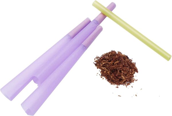 Pre Rolled Cones | Organic Rolling Papers | 50ct 1 1/4 Size with Tips - Slow Burn, Sturdy Natural Gum Seal, Ultra Thin with Plastic Cone in Popular Colors (Purple, 1 1/4 Size) - Image 2