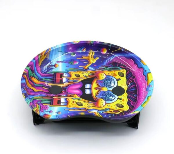 Rolling Tray Portable Cute Metal Serving Tray Combo, Metal Foldable Plate, 7.1"x6.5" with Cones Loader for Foldable Stand Cone Filler to Tin Roll Plate, Premium Storage Plate - Image 6