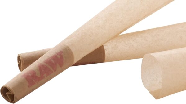 RAW Cones Classic 1 1/4 Size: 150 Pack Patented Slow Burning Pre Rolled Rolling Papers & Tips, All Natural Raw Paper, 84mm - Image 4