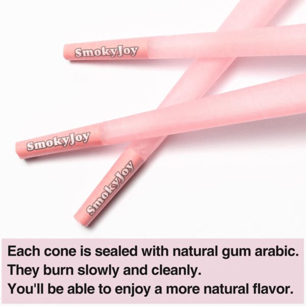 100 Pack 1 1/4 Size Cones - Pre Rolling Rolled Preroll Pre Rolls Papers Cone - Cones with Filter Tips and Packing Tubes Included, Pink - Image 3