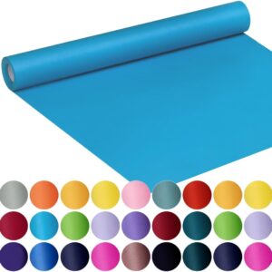 SMART&CASUAL 17.8" x 760" (63') Lake Blue Kraft Craft Paper Roll for Gift Wrapping Bulletin Board Bouquet Flower Kids Art Packing Parcel Table Covering 80GSM 55LB (Lake Blue, 17.8" x 63')