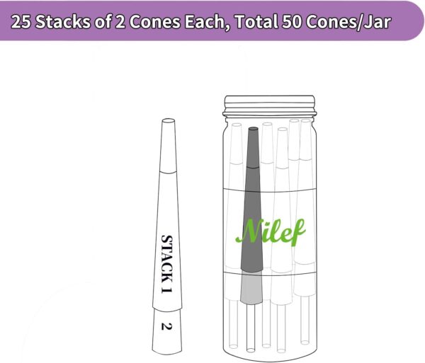 Purple Pre Rolled Cones | King Size | 50 Pack | Purple Paper | "W" Filter Tip | Natural Purple Rolling Paper (J1440) - Image 2
