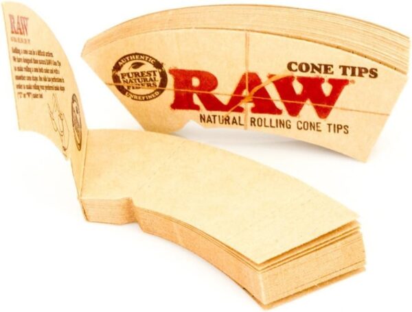 RAW Natural Rolling Cone Tips -1 box - 24 booklets - Image 2