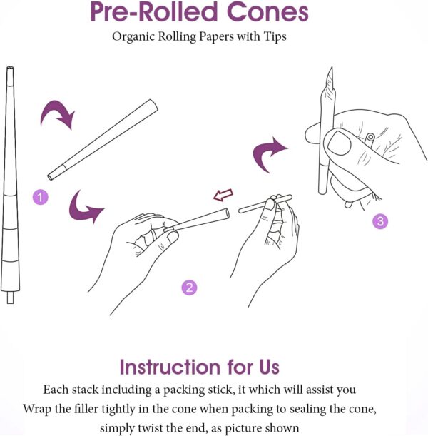 Kashmir Pre Rolled Cones Rolling Papers 1 1/4 Rolling Cones Unbleached Rolling Papers Pre Rolled Cones 78 mm Natural Fibers Easy to Use and Convenient Preroll Cones (1-1/4 200ct) - Image 4