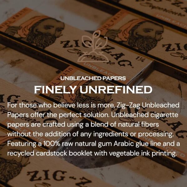 ZIG-ZAG Rolling Paper Combo Unbleached - 1 1/4 Size - 5 Pack (50 Sheets & Tips) - Slow Burning Rolling Papers with Filter Tips - Image 4