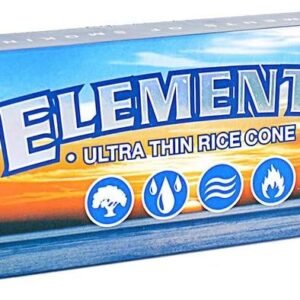 Elements Ultra Thin Rice Rolling Papers - King Size Cones 40 Per Pack (1 Pack)