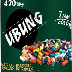 UBUNG Tips 420 Pack Ø7mm Pre Rolled Tips in 11 Colors | These Multiple Colored Filter Tips Are Suitable For Most Pre Roll Machine And Rolling Papers