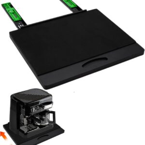 MinBoo Bamboo Appliance Slider,Sliding Tray for Coffee Maker, Kitchen Countertop Appliance Rolling Tray,Slides Easily from under the Cabinet,Wide -Black- Large (16"Wx13"D)