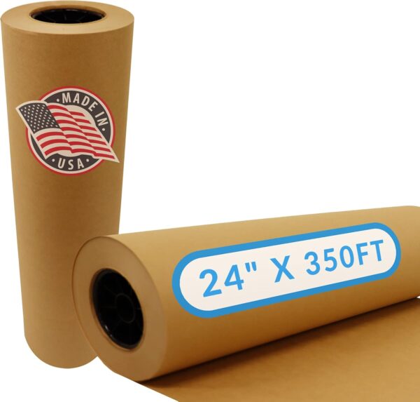 Made in USA | Bulk Value 24 in x 350 ft (4200 in) Reli. Brown Butcher Paper Roll | Food Grade Kraft Paper for BBQ | Butcher Wrap for Smoking Meat | Unwaxed, Meat Wrapping & Smoking (Brown)