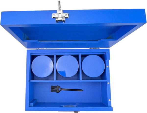 Large Stash Box with Rolling Tray with Combination Lock 3 Jars & brush,Home Gifts Locking Storage Bamboo Box Storage (Blue) - Image 6