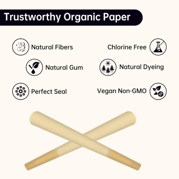 Pre Rolled Cones 1 1/4 Size 1000 Pack | Natural Brown | Bulk Pre-Rolled Cones with "Crown" Filter Tip | Natural Unbleached Rolling Paper (A80C00) - Image 4