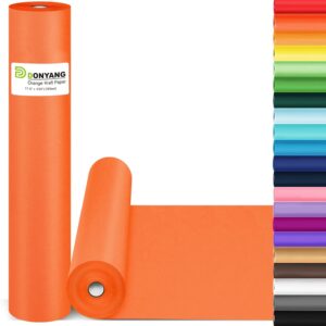 Mardi Gras Orange Wrapping Paper, 17.5"x335" Construction Bulletin Board Art Poster Kraft Craft Decorative Paper Roll, Perfect for Halloween, Wedding, Birthday, Bouquet Flower Gift Wrap110GSM 75LB