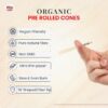 Dlite 1¼ Size Pre-Rolled Cones, 150 Pack, 84 MM, Unbleached Natural Rolling Paper, Vegan, Classic Pre rolled paper with Tip, Includes Packing stick - Image 2