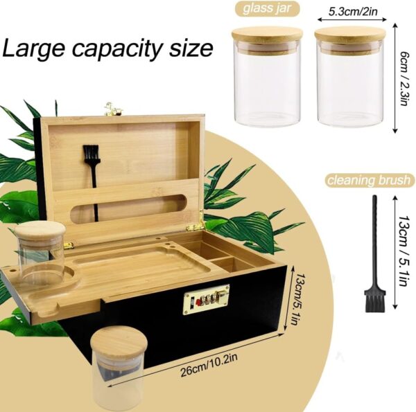IXIGER Rolling Tray Set with Stash Box & Lockable Storage Box - Complete Rolling Tray Set for Cigarette Rolling, Storage & Organization - Durable & Stylish Rolling Tray for Smokers - Image 2
