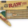 RAW Cones Classic King Size - 20 Pack - Pre Rolled RAWthentic Cones Rolling Papers with Tips, All Natural, Green Blazer Sticker - Image 2
