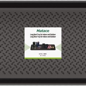 Matace 1 Pack Rubber Large Boot Tray for Entryway,Long Shoe Tray,Slim Boot Mat for Indoor and Outdoor Use, 16x40 in