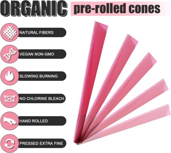 Cones Rolling Paper Pre Rolled Cones 98mm | Special Size | 50 Pack | Natural Rolling Papers with Tips & Golden Packing Spoon Kit (Special Size, 50) - Image 4