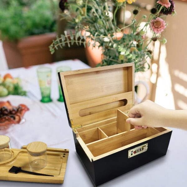 IXIGER Rolling Tray Set with Stash Box & Lockable Storage Box - Complete Rolling Tray Set for Cigarette Rolling, Storage & Organization - Durable & Stylish Rolling Tray for Smokers - Image 6