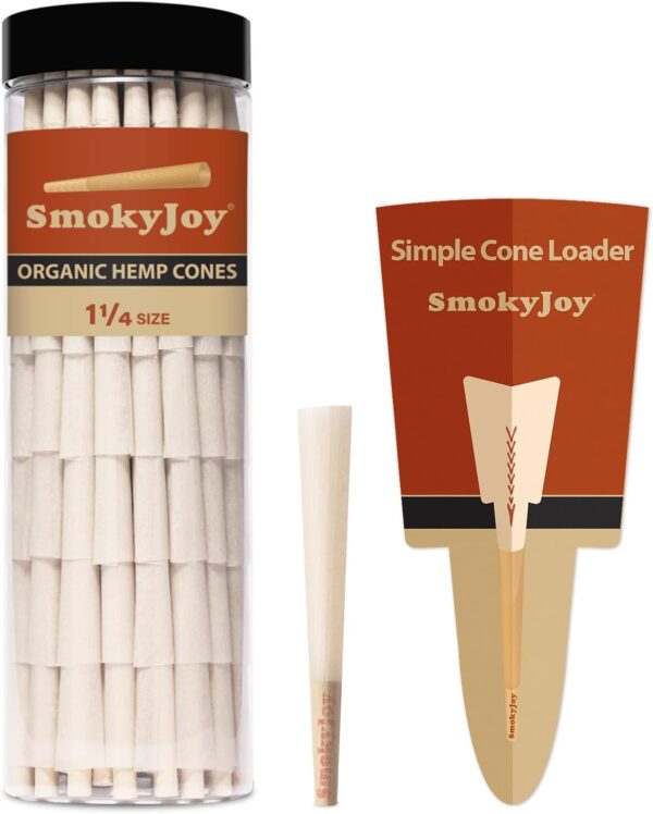 100 Pack 1 1/4 Size Cones Rolling Papers Pre Rolled Paper Cones - Preroll Pre Rolls Paper with Filter Tips and Packing Tubes Included