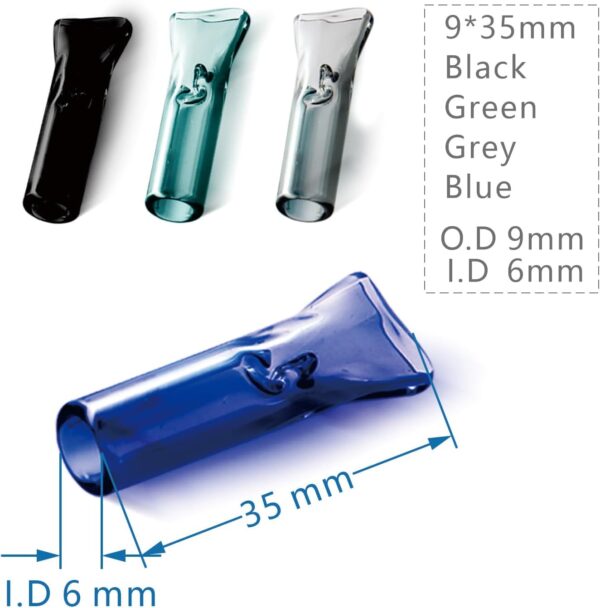 25PCS Reusable Glass Filter Tips for Pre Rolled Rolling Paper Cones, Slim Cigarettes, Flat Glass Rolling Tip Mouthpieces(I.D 6mm and 7mm) - Image 2