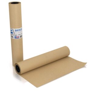 Bryco Goods 24 Inch x 175 Feet, Brown Butcher Paper Roll, Unbleached, Uncoated, Unwaxed, Food-Grade, Wide Kraft Paper for BBQ, Smoking, Grilling, Wrapping Meat, Table Covering - USA Made