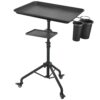 Salon Tray Cart on Wheels, Aluminum Tattoo Tray with Storage Platform, Adjustable Height Service Rolling Tray, Storage Tray Accessory for Salon Spa Dental Use, Rolling Tray Cart