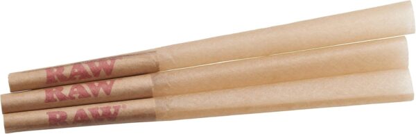 Raw Cones Classic Lean: 50 Pack Slim Pre Rolled Cones Rolling Papers and Tips, Rawthentic Slow Burning, 109mm Unbleached, Green Blazer Loader & Packing Sticks - Image 2