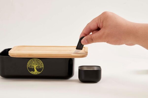 Stash Box with rolling tray - Air-Tight Storage Stash Box with Bamboo Tray - Portable Decorative Box for Herbs (8inch) - Image 4