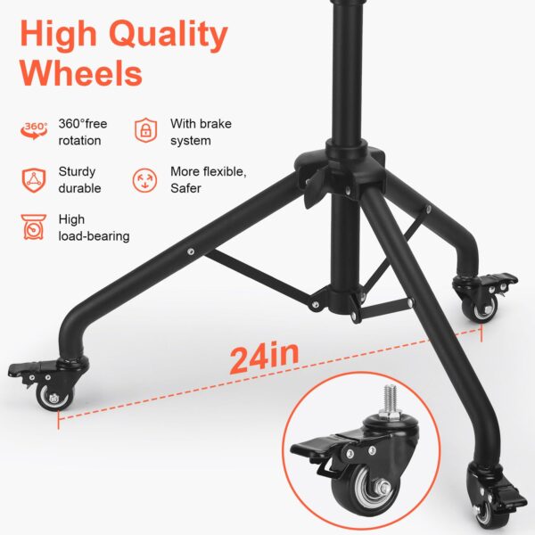 Salon Tray Cart on Wheels, Aluminum Tattoo Tray with Storage Platform, Adjustable Height Service Rolling Tray, Storage Tray Accessory for Salon Spa Dental Use, Rolling Tray Cart - Image 6