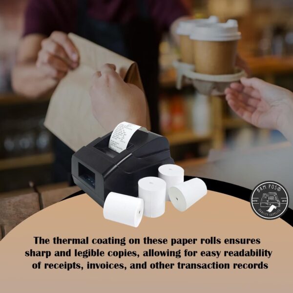 3 1/8 x 190 Thermal Receipt Paper Rolls For Most POS Systems and Receipt Printers, Compatible With Clover Station, Square Station, Toast Station, TM-T88, TSP Series (30 Rolls) - Image 7