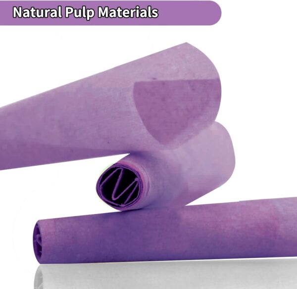 Purple Pre Rolled Cones | King Size | 50 Pack | Purple Paper | "W" Filter Tip | Natural Purple Rolling Paper (J1440) - Image 6