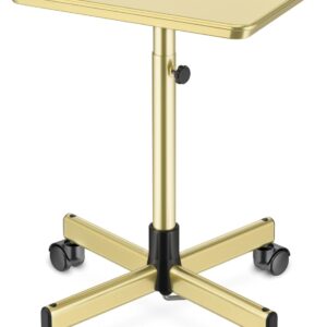 Salon Tray on Wheels - Premium Aluminum Tattoo Tray Rolling Trolley - Adjustable Salon Service Rolling Tray Hairdresser Cart with Clinic Spa Rolling Tray Wheels (Bronze)