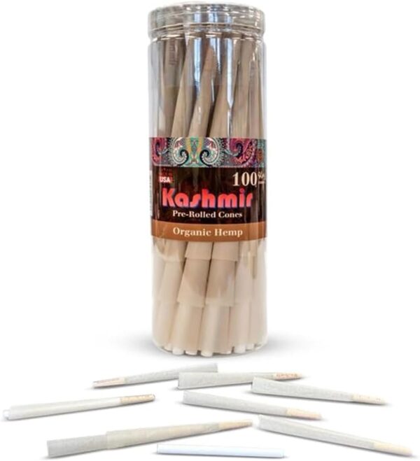 Kashmir 100 ct Organic Rolling Paper Cone King Size, Natural Pre Rolled Cones with Filter Tips, 109mm Organic Natural Fibers Easy to Use Convenient Preroll Cones, Classic Cones Rolling Paper - 100 Pcs - Image 7
