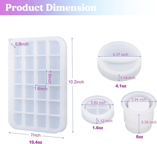 LET'S RESIN Silicone Mold Kit with Rolling Tray, Ashtray Jar with Lid for Casting Epoxy, DIY Storage - Image 2