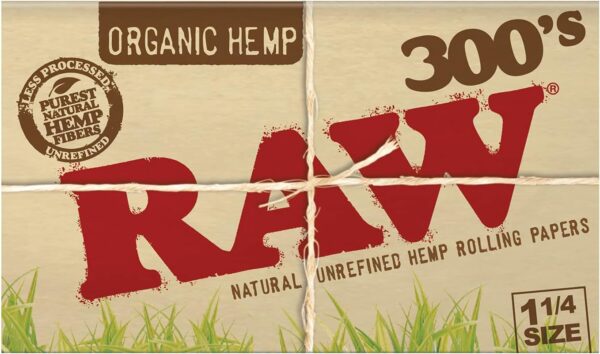RAW Organic 300's 1 1/4 Size Cigarette Papers | Includes ARC Saver Tube (5 Pack) - Image 2