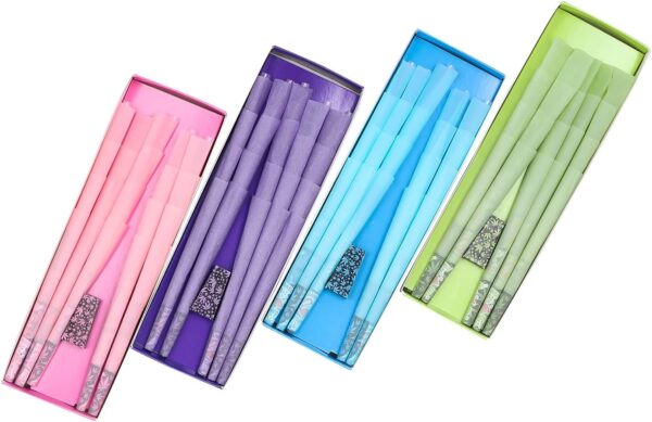 Pre-Rolled Green Cone, 4 Packs of 32 PCS Cones of 1 1/4 Size Rolling Papers with Tips (78mm) - Image 4