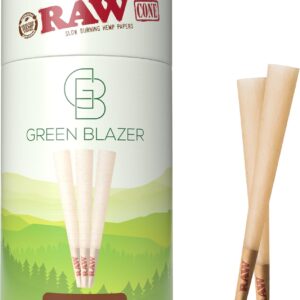 RAW Cones King Size: 100 Pack - Organic Cones with Tips, Patented Slow Burning Pre Rolled Rolling Papers, 109mm