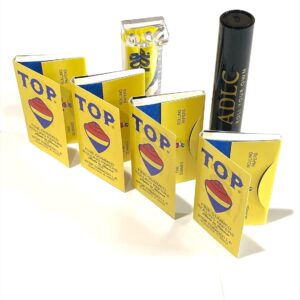 Top Cigarette Rolling Papers by DeLaCruzV (4 Packs) + Top Rolling Machine 70MM, Raw Black Clipper and Small DoobTube.
