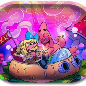 Cute Pink Cartoon Metal Rolling Tray 7''x5.5'' - Perfect Smoke Accessories for Rolling Papers, Grinders, Set and PreRolled Cones - Original Custom Fan Art