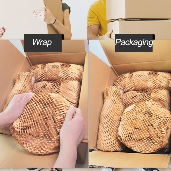Dish Packing Kit Glassware Moving Supplies for Friagle Items 15"x500' Honeycomb Packing Paper Roll Recyclable Moving Paper with Fragile Stickers Alternative to Bubble Cushioning Wrap for Shipping - Image 6