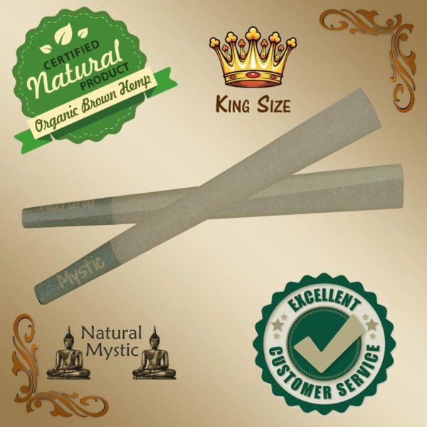 Pre Rolled Cones King Size – 100 Brown Classic Paper Tubes Natural Mystic Organic Rolling Papers With Tips Use Cone Loader Packing Sticks - Image 7