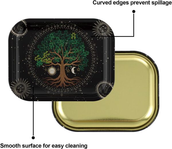 Small Metal Tray with Magnetic Lid, Decorative Tray, Ideal Storage for Home or Travel,Black,7 x 5.5 Inches - Image 3