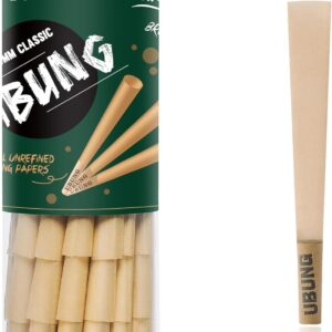 UBUNG 100 Pcs 11/4 Size Cones, Brown Pre Rolled Cones with Tips, 84mm Cones Rolling Papers with Tips