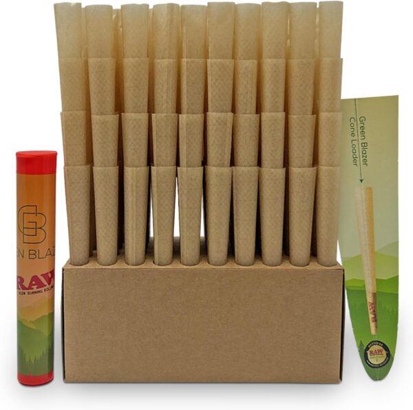 Raw Cones King Size Classic: 200 Pack - Patented Slow Burning Pre Rolled Papers & Tips - All Natural Raw Paper - Image 7