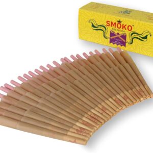 Smoko Premium Standard (84mm) Size Natural Pre-Rolled Rolling Paper - 72 Pack - Slow Burning Pre-Rolled Papers made of Natural Material with Tips & Packing Tubes Included.