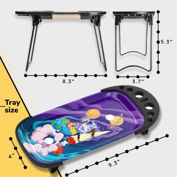 Rolling Tray with Cone Loader Accessories for King Size & 1 1/4 Size Pre Rolled Cones, Cone Filler & Foldable Stand - All-in-one Rolling Tray Set with Storage Bag by Gray Oval - Image 3