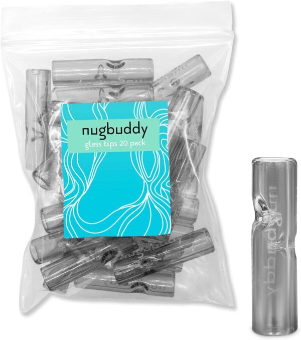 Glass Tips for Joints - 8mm Reusable Glass Rolling Tips - Mouthpiece Filter Crutch Fits in Rolling Machines - 20 Pack
